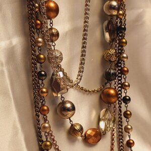 BOHO ~ Very Long, 6 Unique Strand Necklace ~ Very Good Condition